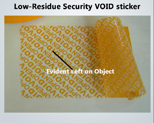 Orange Low-Residue Warranty Sticker
