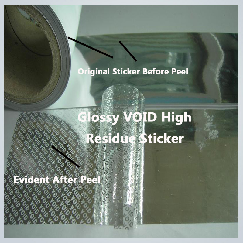 Glossy Silver High-Residue Security Sticker